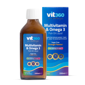 VIT360 Multivitamin & Omega3 Fish Oil Liquid 200ml